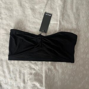 Black Strapless Bandeau Top